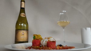 Menu Club - Encornets poêlés et tomate - Accord Chignin - Restaurant La Rotonde des Trésoms Annecy