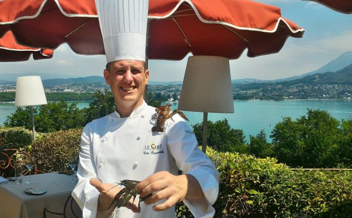 chef-eric-prowalski-ecrevisse-restaurant-les-tresoms-lac-annecy